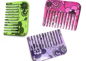 Flower Style Natural Wooden Hair Comb C8